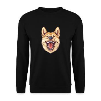Korea Jindo Dog | Korean Jindo | Cartoon Artwork - Unisex Sweatshirt - black - Front - Alina (178cm) & Michal (187cm)