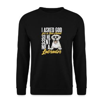 Labrador Retriever blanc Labrador Labrador blanc - Sweat-shirt Unisexe - noir - Devant - Alina (178cm) & Michal (187cm)