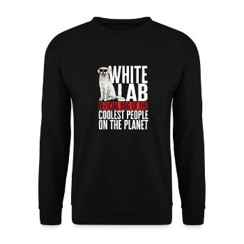 Labrador Retriever blanc Labrador Labrador blanc - Sweat-shirt Unisexe - noir - Devant - Alina (178cm) & Michal (187cm)