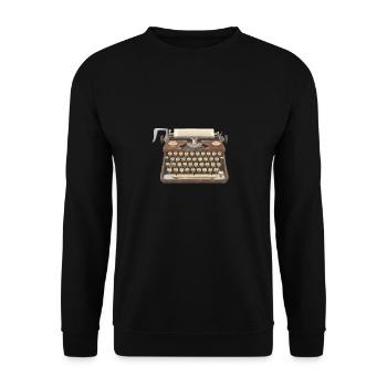 Vintage typewriter with paper in 2D illustration - Unisex Sweatshirt - black - Front - Alina (178cm) & Michal (187cm)