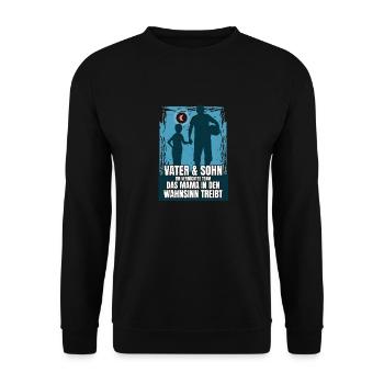 Father & Son a Crazy Team Partner Look - Unisex Sweatshirt - black - Front - Alina (178cm) & Michal (187cm)
