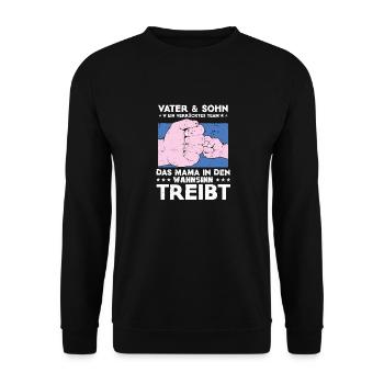 Father & Son a Crazy Team Partner Look - Unisex Sweatshirt - black - Front - Alina (178cm) & Michal (187cm)