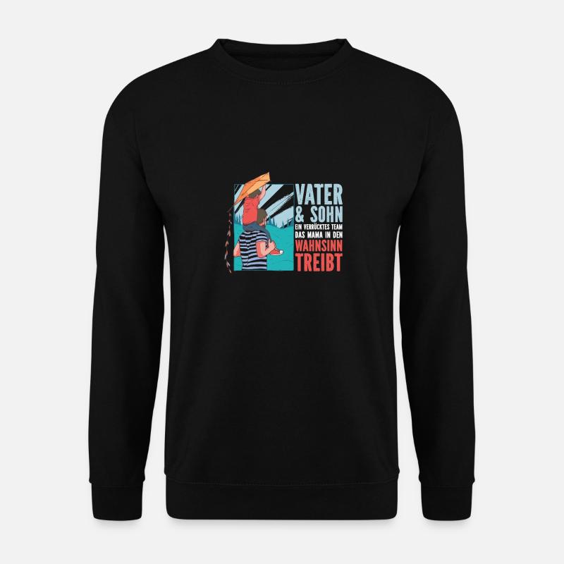 Vater & Sohn ein Verrücktes Team Partnerlook - Unisex Pullover - Schwarz