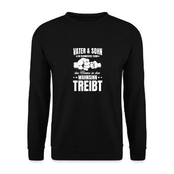 Father & Son a Crazy Team Partner Look - Unisex Sweatshirt - black - Front - Alina (178cm) & Michal (187cm)