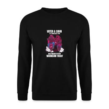 Father & Son a Crazy Team Partner Look - Unisex Sweatshirt - black - Front - Alina (178cm) & Michal (187cm)