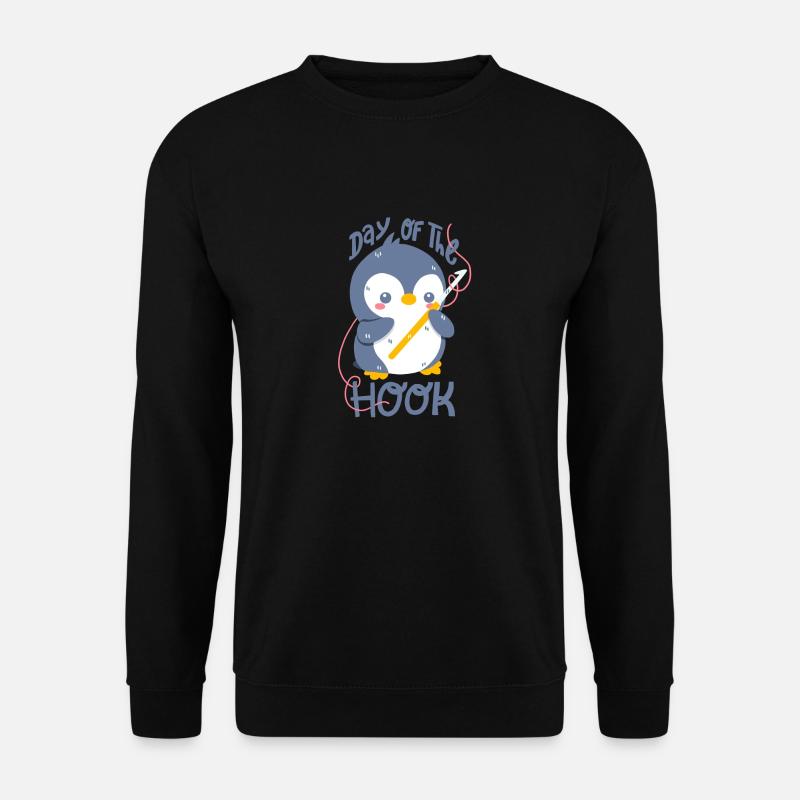 Crochet Penguin: Crochet Hook Day - Unisex Sweatshirt - black