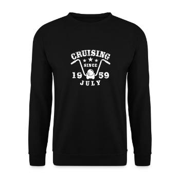 Cruising Biker Geburtstag Juli 1959 Motorrad - Unisex Pullover - Schwarz - Vorne - Alina (178cm) & Michal (187cm)