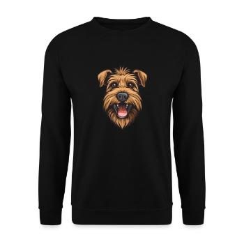 Norfolk Terrier | Cartoon Artwork - Unisex Sweatshirt - black - Front - Alina (178cm) & Michal (187cm)