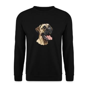 Old English Mastiff | Cartoon Artwork - Unisex Sweatshirt - black - Front - Alina (178cm) & Michal (187cm)
