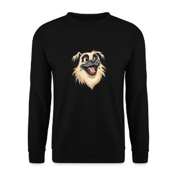 Pékinois | Illustration de dessin animé - Sweat-shirt Unisexe - noir - Devant - Alina (178cm) & Michal (187cm)