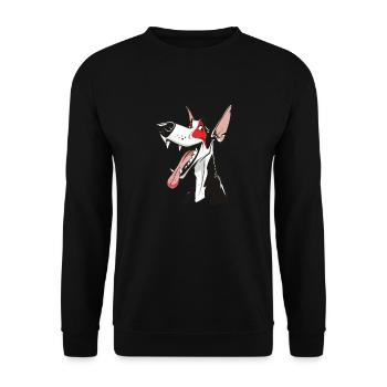 Podenco Ibicenco Ibizan Hound | Cartoon Artwork - Unisex Sweatshirt - black - Front - Alina (178cm) & Michal (187cm)