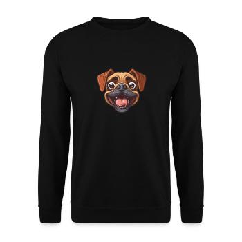 Puggle | Cartoon Artwork - Unisex Sweatshirt - black - Front - Alina (178cm) & Michal (187cm)
