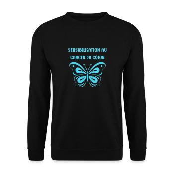 Sensibilisation au cancer du côlon - Sweat-shirt Unisexe - noir - Devant - Alina (178cm) & Michal (187cm)