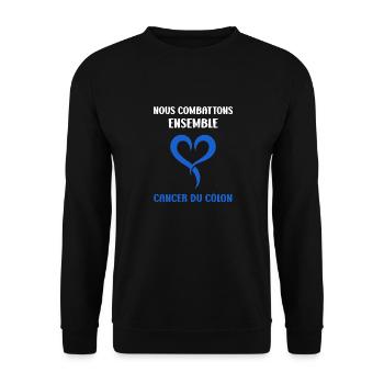 Sensibilisation au cancer du côlon - Sweat-shirt Unisexe - noir - Devant - Alina (178cm) & Michal (187cm)