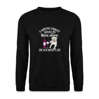 Labrador Retriever blanc Labrador Labrador blanc - Sweat-shirt Unisexe - noir - Devant - Alina (178cm) & Michal (187cm)