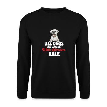 Labrador Retriever blanc Labrador Labrador blanc - Sweat-shirt Unisexe - noir - Devant - Alina (178cm) & Michal (187cm)