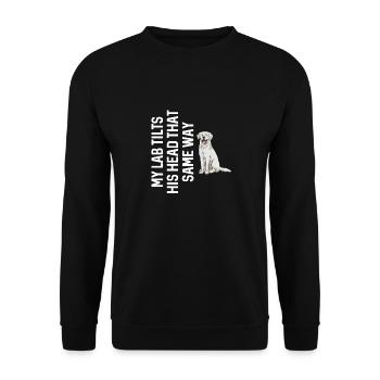 Labrador Retriever blanc Labrador Labrador blanc - Sweat-shirt Unisexe - noir - Devant - Alina (178cm) & Michal (187cm)