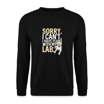 Labrador Retriever blanc Labrador Labrador blanc - Sweat-shirt Unisexe - noir - Devant - Alina (178cm) & Michal (187cm)