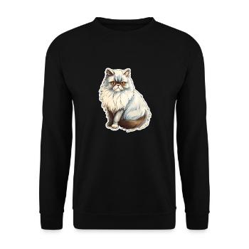 Persian cat - Unisex Sweatshirt - black - Front - Alina (178cm) & Michal (187cm)