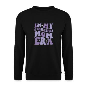 In My Gymnastics Mom Era on back - Unisex Sweatshirt - black - Front - Alina (178cm) & Michal (187cm)