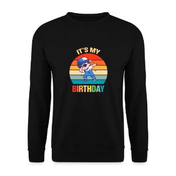 Its My Birthday Boys Girls Dabbing Birthday Gift - Unisex Sweatshirt - black - Front - Alina (178cm) & Michal (187cm)