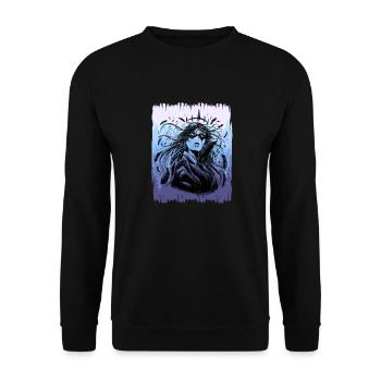 Shaman Nature Forest WarriorShaman - Unisex Sweatshirt - black - Front - Alina (178cm) & Michal (187cm)