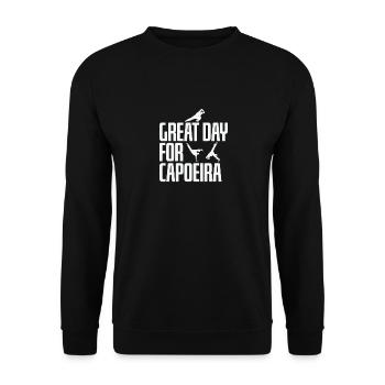 Great Day for Capoeira Martial Dance - Unisex Sweatshirt - black - Front - Alina (178cm) & Michal (187cm)
