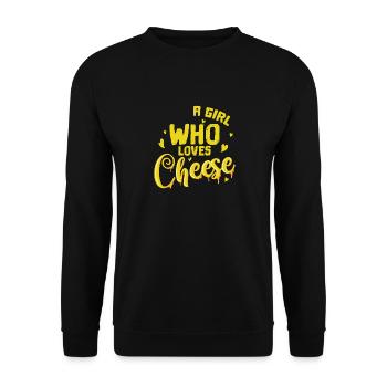Käse Une fille qui aime le fromage - Sweat-shirt Unisexe - noir - Devant - Alina (178cm) & Michal (187cm)