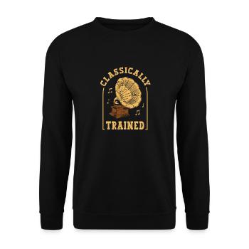 Classically Trained Vintage Schallplattenspieler - Unisex Pullover - Schwarz - Vorne - Alina (178cm) & Michal (187cm)