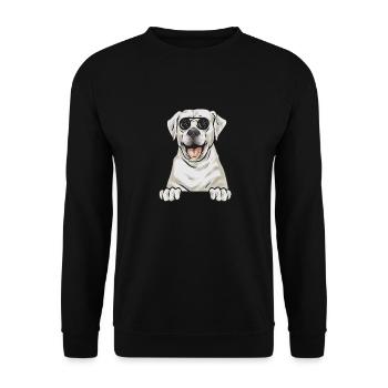 Labrador Retriever blanc Labrador Labrador blanc - Sweat-shirt Unisexe - noir - Devant - Alina (178cm) & Michal (187cm)