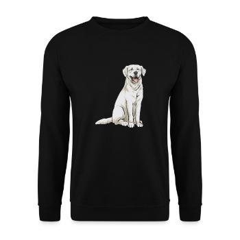 Labrador Retriever blanc Labrador Labrador blanc - Sweat-shirt Unisexe - noir - Devant - Alina (178cm) & Michal (187cm)