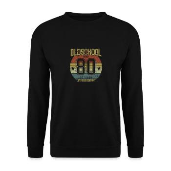 October 1980 - Birthday in October Oldschool - Unisex Sweatshirt - black - Front - Alina (178cm) & Michal (187cm)