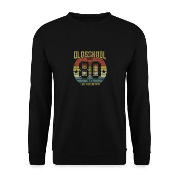 May 1980 - Birthday in May Oldschool - Unisex Sweatshirt - black - Front - Alina (178cm) & Michal (187cm)