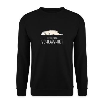 Offizielles Schlafshirt Schaf Schlafanzug - Unisex Pullover - Schwarz - Vorne - Alina (178cm) & Michal (187cm)