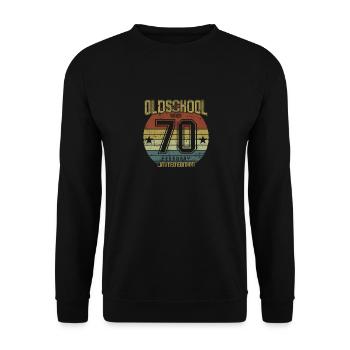 Février 1970 - Anniversaire en février Oldschool - Sweat-shirt Unisexe - noir - Devant - Alina (178cm) & Michal (187cm)