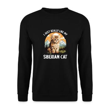 Chat Sibérien Sibirische Katze - Sweat-shirt Unisexe - noir - Devant - Alina (178cm) & Michal (187cm)