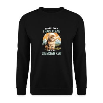 Chat Sibérien Sibirische Katze - Sweat-shirt Unisexe - noir - Devant - Alina (178cm) & Michal (187cm)