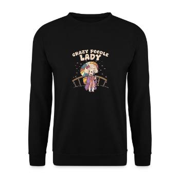 Crazy Poodle Lady Puppy Maman Propriétaire De Chien - Sweat-shirt Unisexe - noir - Devant - Alina (178cm) & Michal (187cm)