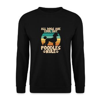 Tous les chiens sont cool, mais les caniches règnent sur le chiot, la maman, le chien D - Sweat-shirt Unisexe - noir - Devant - Alina (178cm) & Michal (187cm)