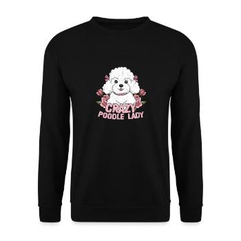 Caniche fou Dame Chien Propriétaire Chiot Maman - Sweat-shirt Unisexe - noir - Devant - Alina (178cm) & Michal (187cm)