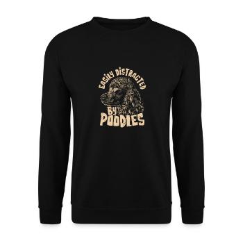 Facilement distrait par les caniches chiot maman chien papa - Sweat-shirt Unisexe - noir - Devant - Alina (178cm) & Michal (187cm)