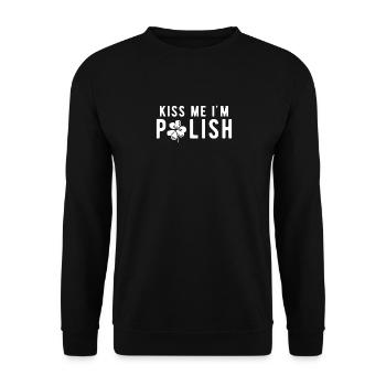 Embrasse-moi en polonais Polonais Saint-Patrick Pologne - Sweat-shirt Unisexe - noir - Devant - Alina (178cm) & Michal (187cm)