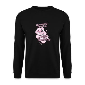 My personality depends on my attitude - Unisex Sweatshirt - black - Front - Alina (178cm) & Michal (187cm)