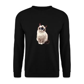 Chaton raquette Chat raquette - Sweat-shirt Unisexe - noir - Devant - Alina (178cm) & Michal (187cm)