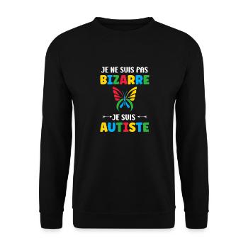 Je ne suis pas bizarre je suis autiste - Sweat-shirt Unisexe - noir - Devant - Alina (178cm) & Michal (187cm)