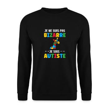 Je ne suis pas bizarre je suis autiste - Sweat-shirt Unisexe - noir - Devant - Alina (178cm) & Michal (187cm)