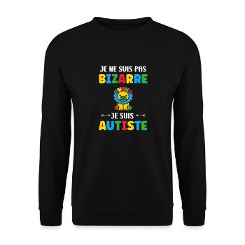 Je ne suis pas bizarre je suis autiste - Sweat-shirt Unisexe - noir - Devant - Alina (178cm) & Michal (187cm)