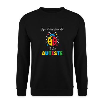 Soyez patient avec moi je suis autiste - Sweat-shirt Unisexe - noir - Devant - Alina (178cm) & Michal (187cm)
