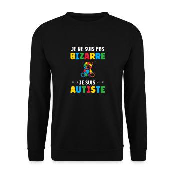 Je ne suis pas bizarre je suis autiste - Sweat-shirt Unisexe - noir - Devant - Alina (178cm) & Michal (187cm)