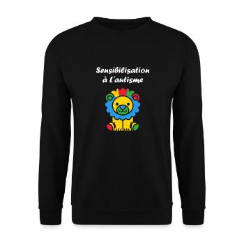 Animal Sensibilisation à l'autisme - Sweat-shirt Unisexe - noir - Devant - Alina (178cm) & Michal (187cm)